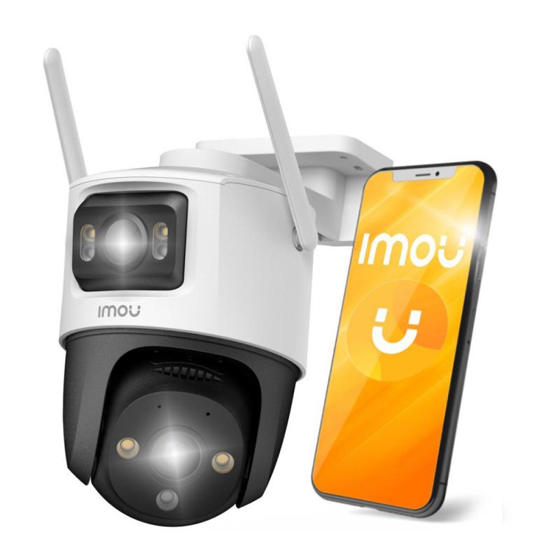 Camera de Supraveghere pentru exterior cu Wi-Fi, cu Detectare Rapida si Notificari - Imou Outdoor Camera Cruiser Dual (IPC-S7XP-6M0WED), Night Vision, 6 MP, IP66, Alb