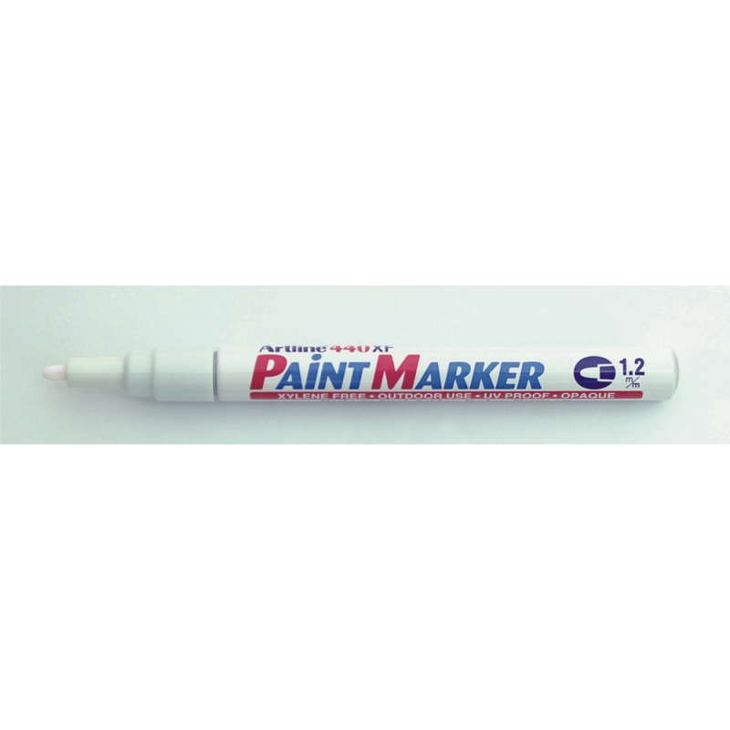 Marker Cu Vopsea Artline 440xf, Corp Metalic, Varf Rotund 1.2mm - Alb