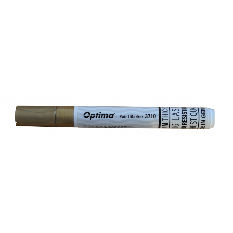 Marker Cu Vopsea Optima Paint 3710, Varf Rotund 4.5mm, Grosime Scriere 2-3mm - Auriu