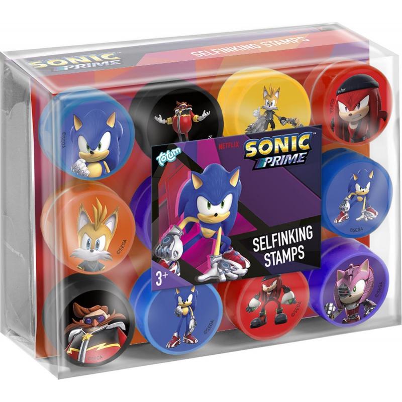 Set 12 stampile cu Sonic Prime ,cu tus propriu