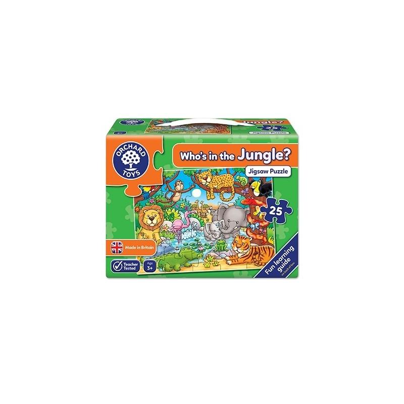 Puzzle cu activitati Cine este in jungla? Who\'s in the jungle?