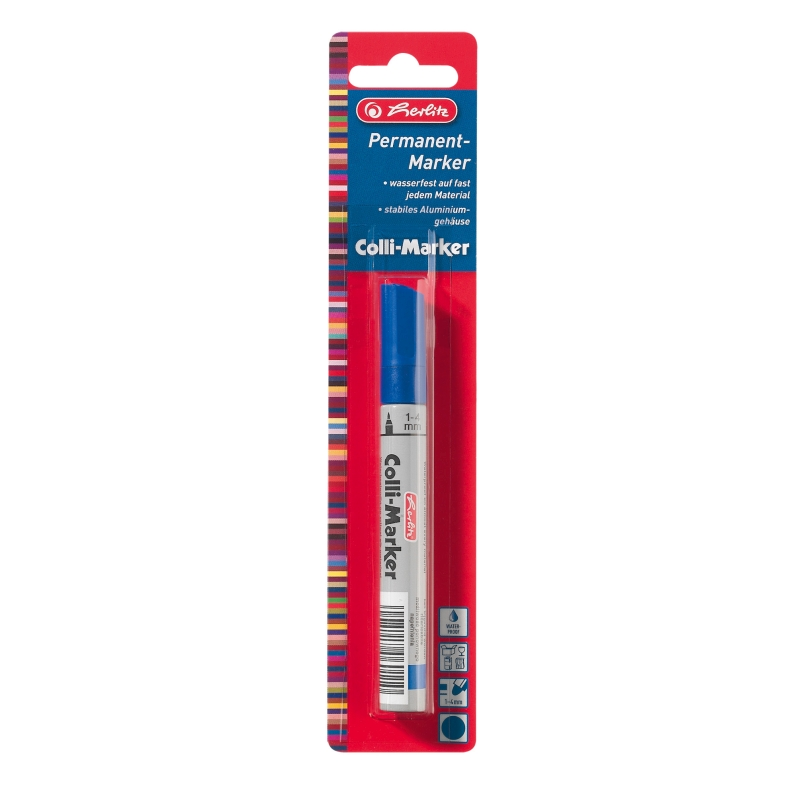 Marker Colli 1-4mm Reincarcabil Albastru/blister