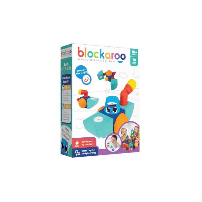 Set cuburi din spuma cu magnet Blockaroo, Barca 10 piese