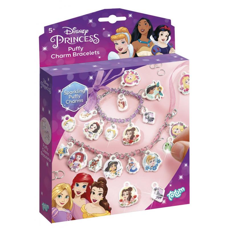 Set creativ DIY Bratari cu pandantive moi 2D cu slipici, Disney Princess