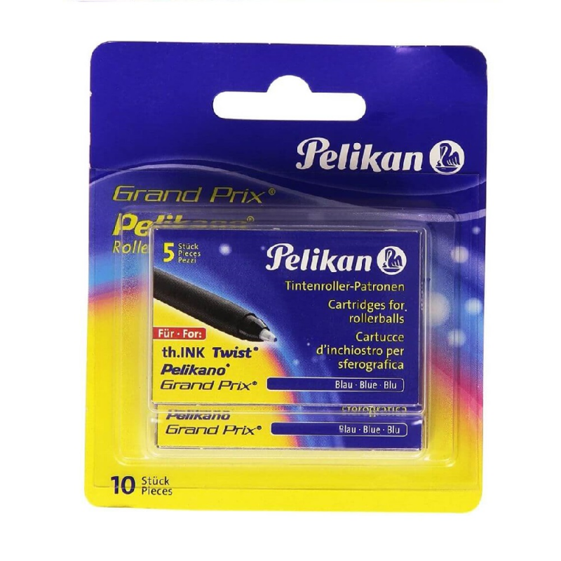 Rezerve Albastre Pentru Inkroller Pelikano Grand Prix, 2x Set 5, Blister