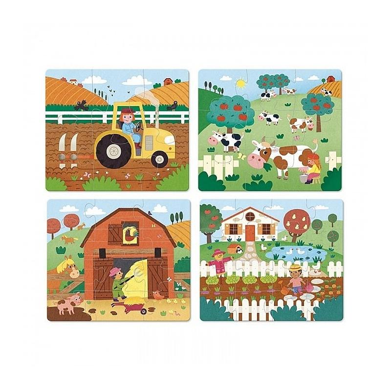 Set puzzle cu 4 modele - La ferma