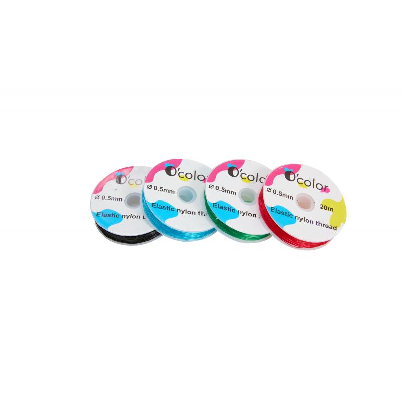 Set 4 bobine fir elastic colorat diam 0.5 mm pentru insirat margele