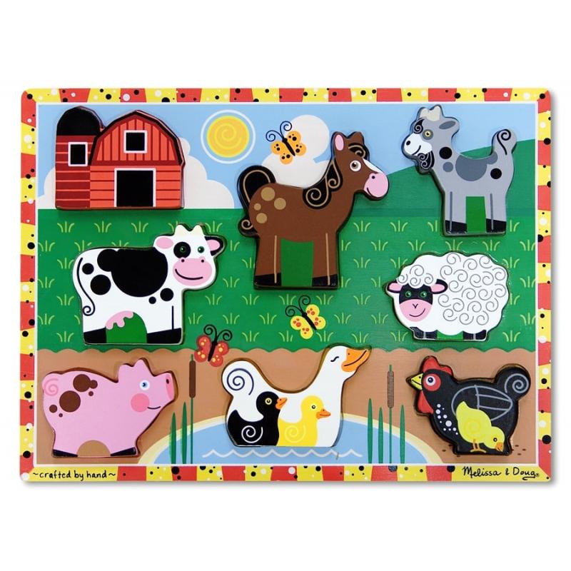 Puzzle lemn in relief Animale de ferma