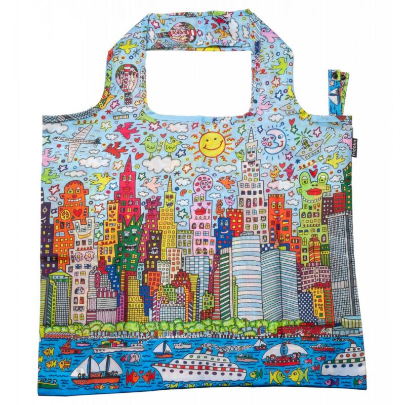 Sacosa din material reciclat, design James Rizzi