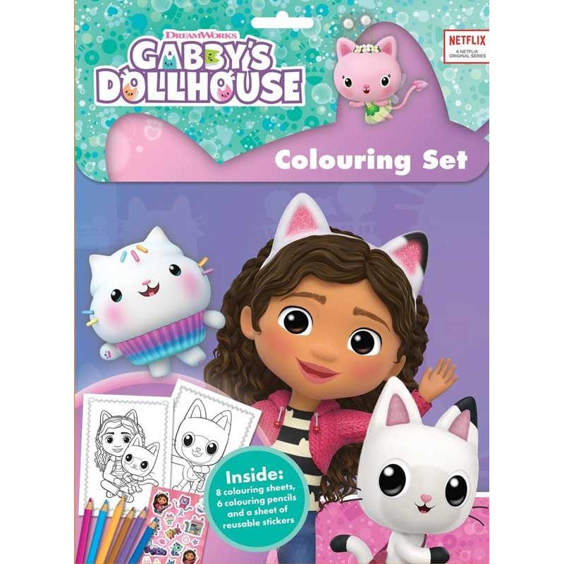 Set de colorat si abtibilduri repozitionabile Gabby s Dollhouse