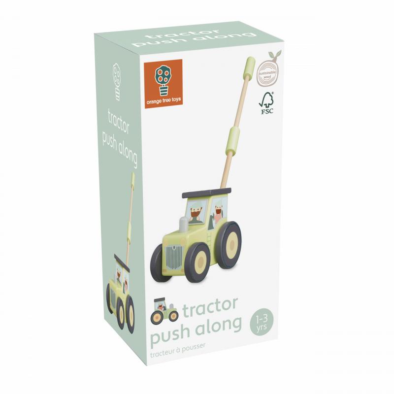 Jucarie de impins tractor, Orange Tree Toys