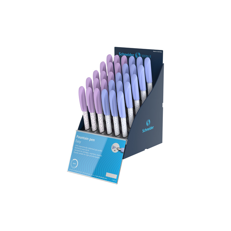 Sis Display Schneider Easy, 30 Stilouri - (15 X Design Albastru, 15 X Design Violet)