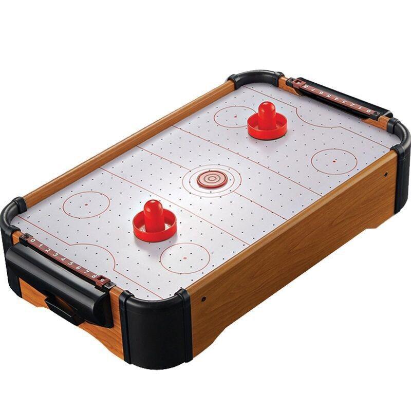 Masă Air-Hockey eMazing, 51 x 31.5 x 9.5 cm, cu contor pentru scor, din material ABS, culoare maro