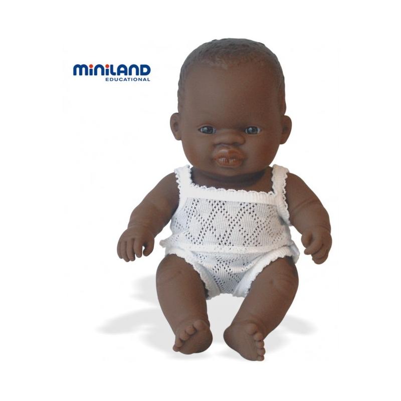 Baby african baiat Miniland Papusa 21cm