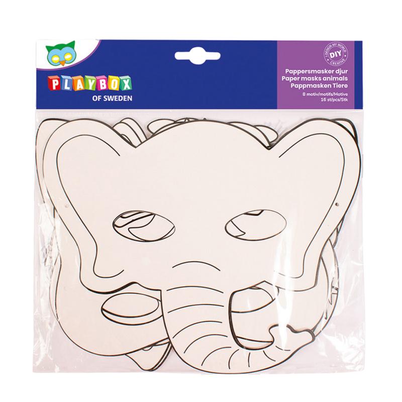 Set 16 masti de colorat, forme cu diverse animale, carton FSC