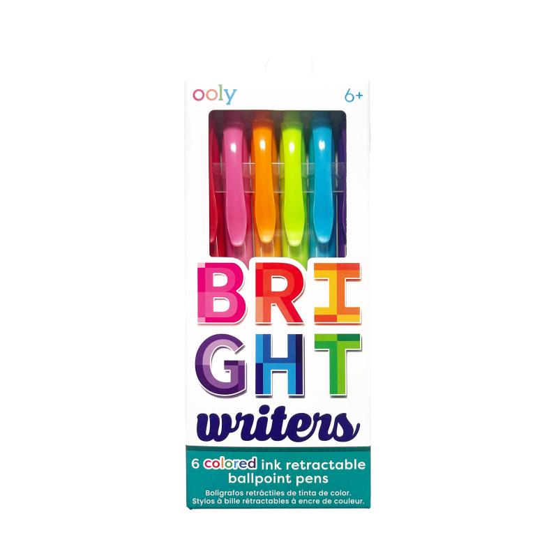 Pixuri colorate retractabile Bright Writers - set de 6