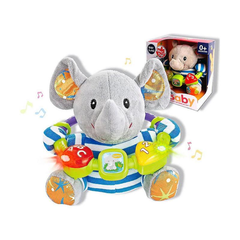 Jucarie interactiva bebe cu activitati si lumini 20 cm - Elefant