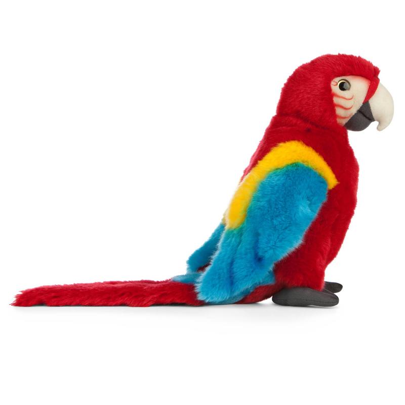 Papagal Macaw Rosu 24 cm  - Jucarie de plus Living Nature