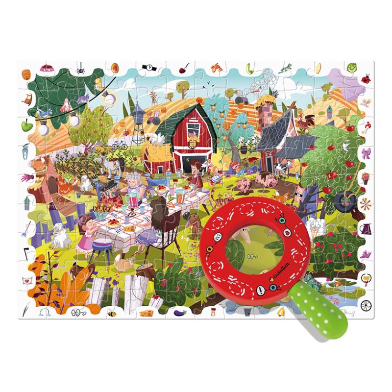 Puzzle Micul Detectiv - Ferma, Ludattica, + 5 ani, 108 piese