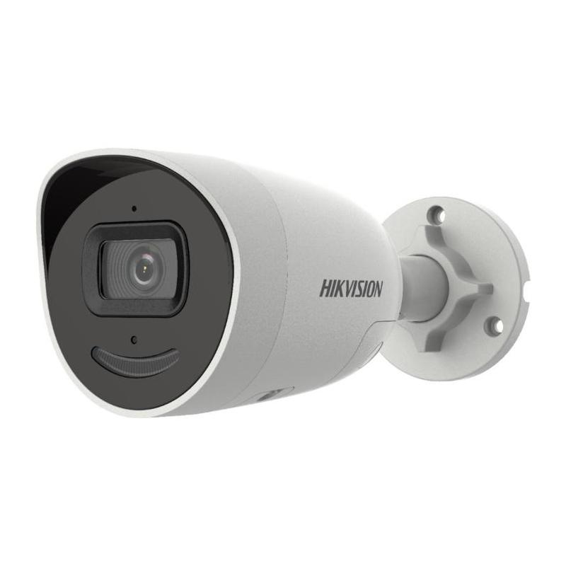 Camera supraveghere Hikvision DS-2CD2046G2-IU/SL(2.8mm)C, 4MP,  l-ow light powered by Darkfighter, Acusens deep learning algorithms-filtrarea alarmelor false dupa corpul uman si masini, alarma audio si luminoasa