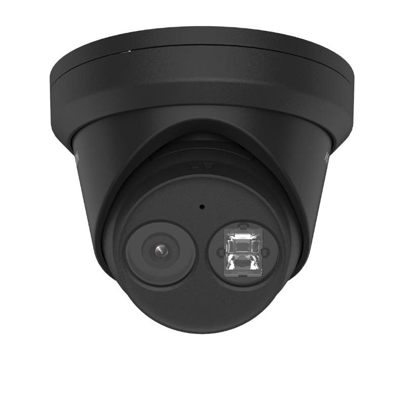 Camera supraveghere Hikvision IP turret DS-2CD2343G2-IU(2.8mm)(BLACK), 4MP, culoare neagra, Acusens - filtrarea alarmelor false dupa corpul uman si masini, microfon audio incorporat