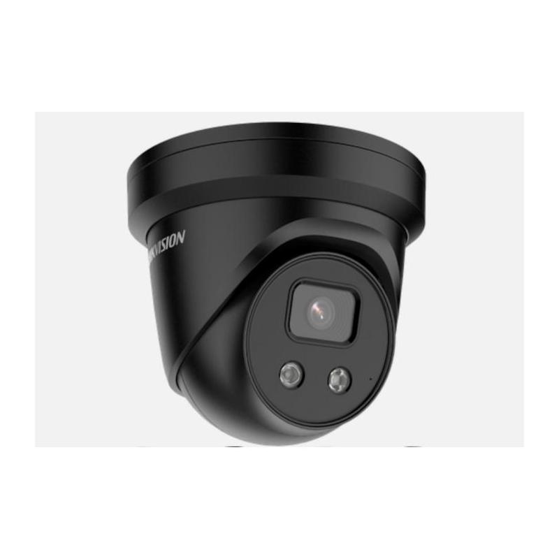 Camera supraveghere Hikvision IP turret DS-2CD2383G2-IU(2.8mm)BLACK, 8MP, culoare neagra, Acusens - filtrarea alarmelor false dupa corpul uman si masini, microfon audio incorporat