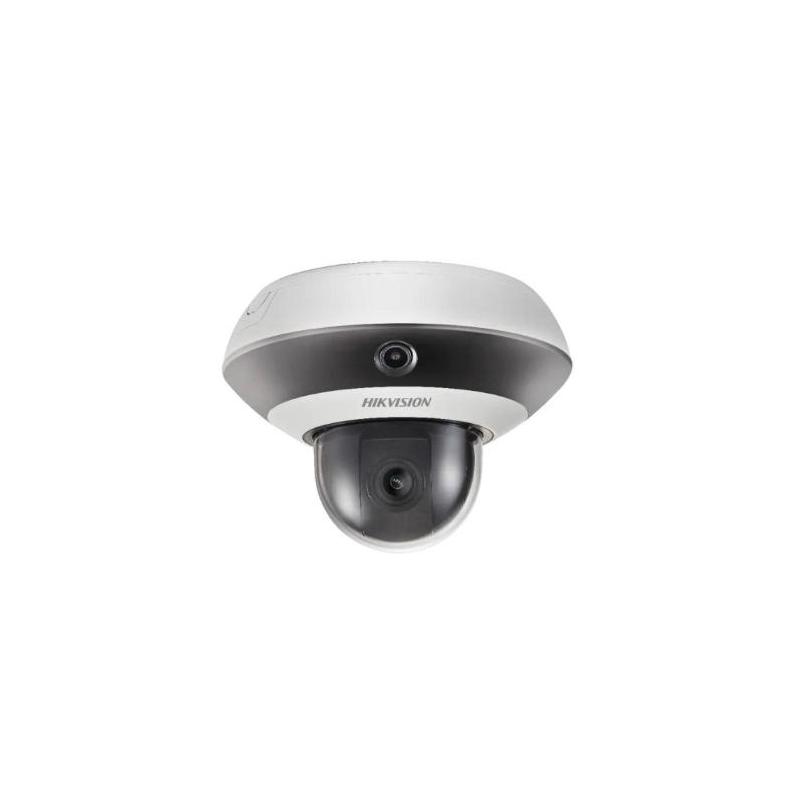 Camera de supraveghere IP PanoVu Hikvision DS-2PT3122IZ-DE3, lentila panoramic fixa: 2mm, lentila PTZ varifocala: 2.8-12mm, iluminare min: Color: 0.05 Lux @(F2.0, AGC ON), B/W: 0.01 Lux @(F2.0, AGC ON) 0 Lux cu IR