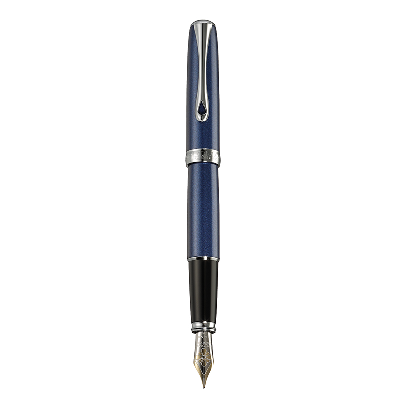 Diplomat Excellence A - Midnight Blue Chrome - Stilou Cu Penita M, Aurita 14kt.