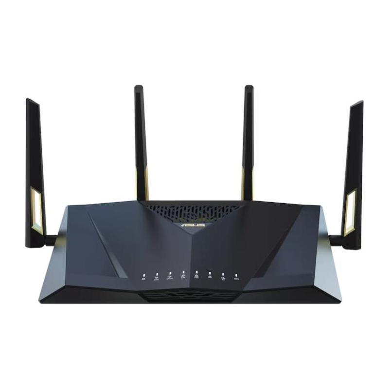 Router Wireless Asus RT-AX88U PRO; Standard rețea: WiFi 6 (802.11ax) Segment produs: Performanță AX Extremă AX6000; Rata Datelor: 802.11ax (2.4GHz): până la 1148 Mbps, 802.11ax (5GHz): până la 4804 Mbps