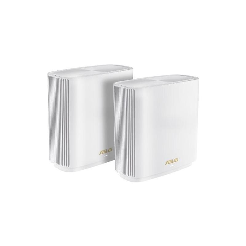 Asus Tri band home Mesh ZENwifi system, XT9, White; 2 pack, 1.7 GHz quad-core processor, 256 MB Flash, 512 MB RAM ; AX7800, Tri-band: 2.4Ghz 2x2, 5Ghz 2x2,5Ghz 4x4