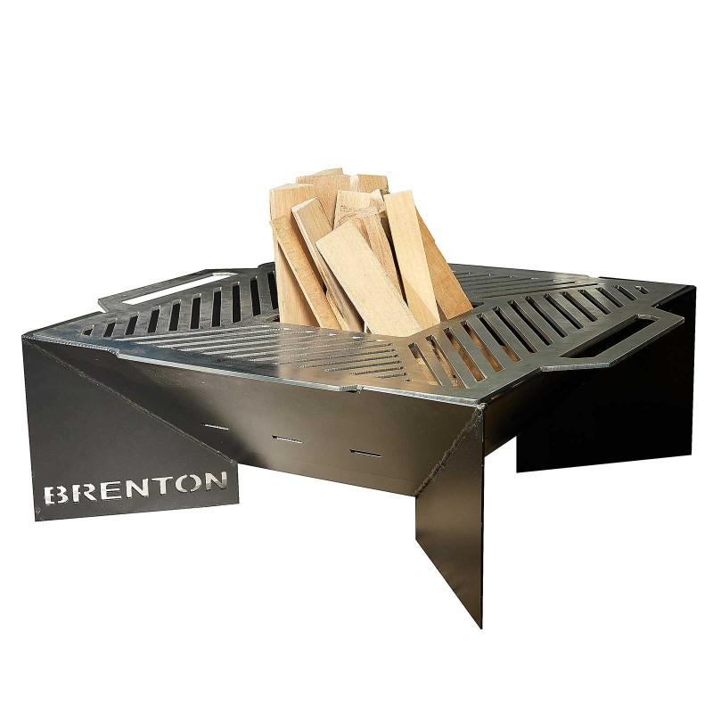 Semineu pe lemne cu grill patrat din otel carbon 60 x 60 cm BRENTON BRNT03