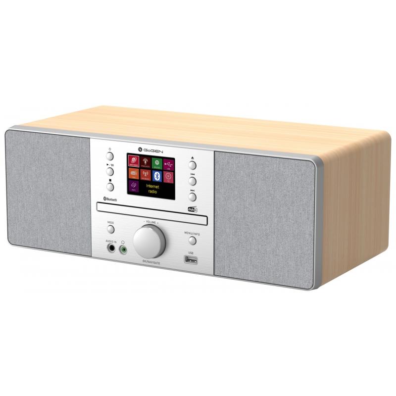 Internet radio GoGEN IR 267 BTDAB, 2x10W, DAB+/FM, CD, LCD, Bluetooth, Spotify Connect, argintiu/maro