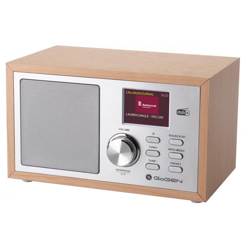 Radio GoGEN DAB 620 BTCS, 5W, DAB+/FM, Bluetooth, LCD color, ceas cu alarma, argintiu/maro