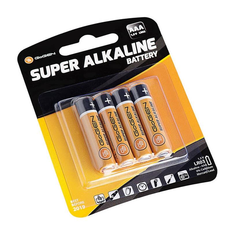 Set 4 baterii alcaline GoGEN SUPER, AAA, 1.5 V, LR03