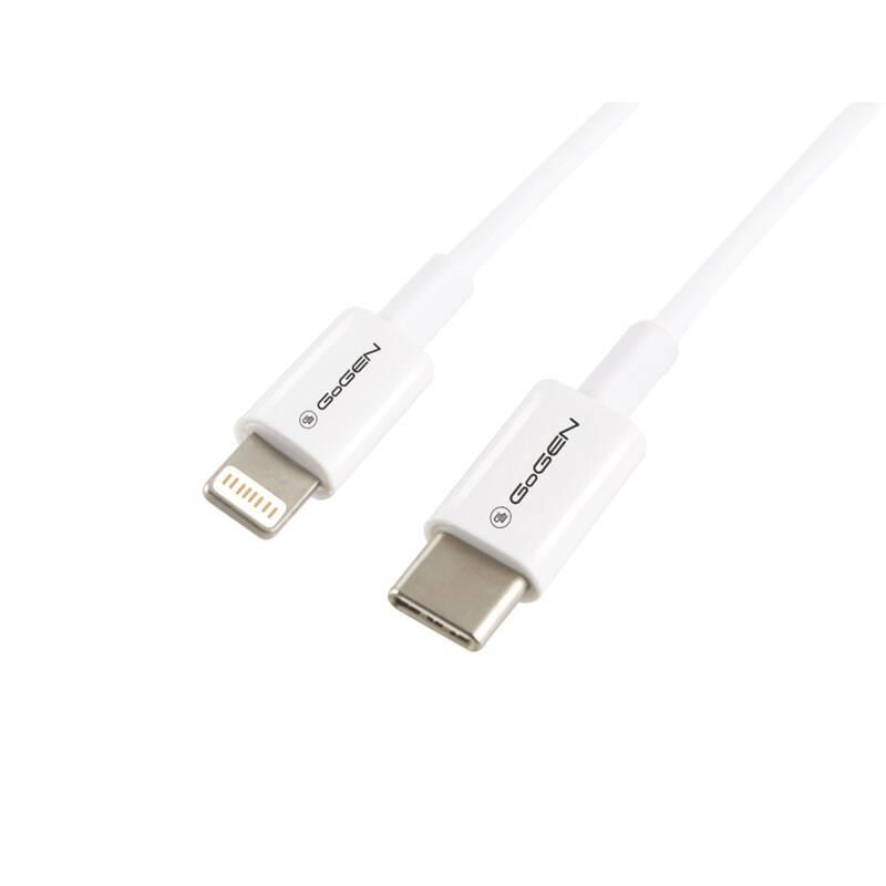 Cablu de incarcare si transfer de date GoGEN, USB-C la Lightning, 2 metri, alb