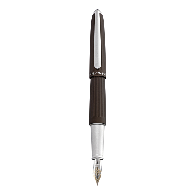 Stilou Diplomat Aero, Cu Penita M, Aurita 14kt. - Brown