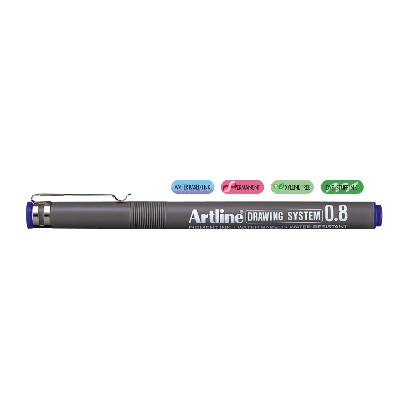 Liner Pentru Desen Tehnic Artline, Varf Fetru 0.8mm - Albastru