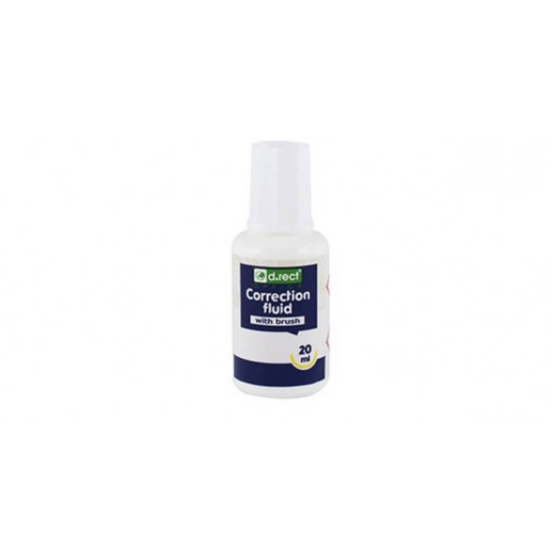 Set 12 Corectoare Fluide D.Rect, 20 ml, cu Pensula, Baza de Solvent