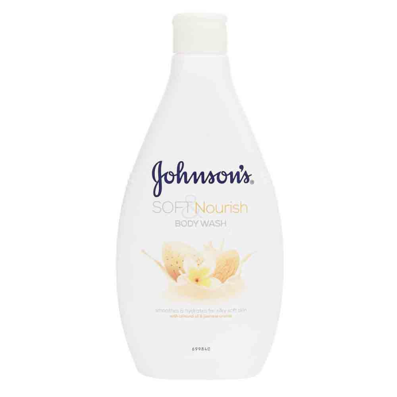 Gel de Dus Johnson\'s Soft & Nourish cu Ulei de Migdale si Iasomie, 400 ml