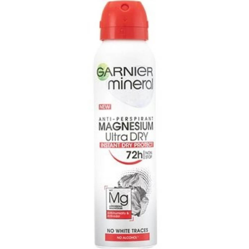 Deodorant Spray GARNIER Magnesium Ultra Dry, 150 ml, Protectie 72h