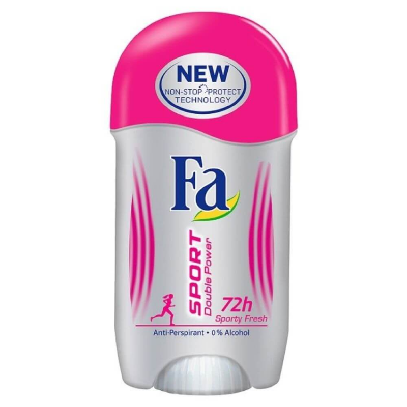 Deodorant Stick Solid FA Sport Double Power, 50 ml, Protectie 72h