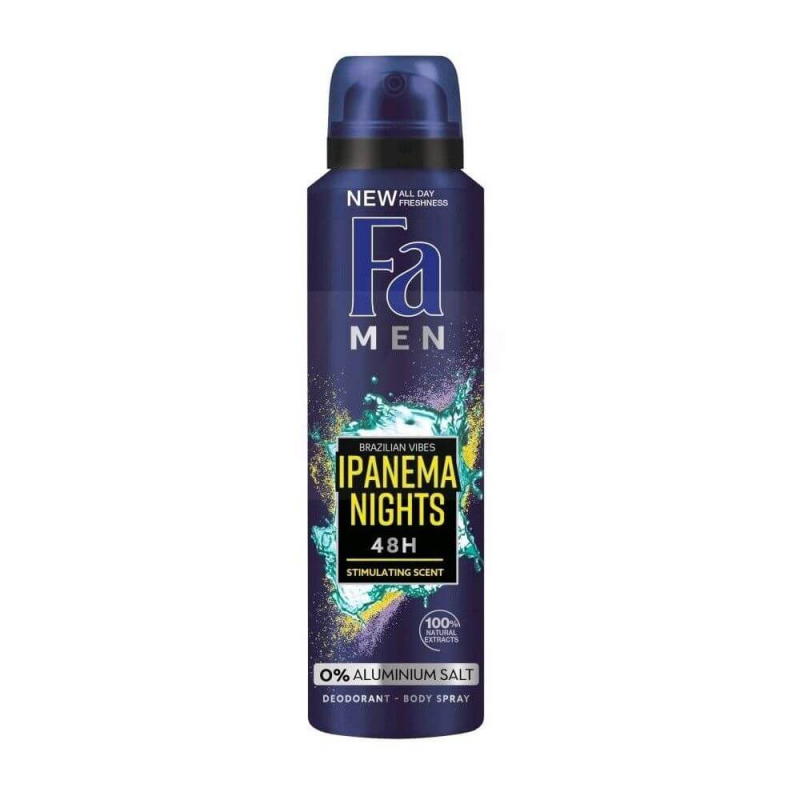 Deodorant Spray Fa Men Ipanema Nights, 150 ml, 48 h Protectie, Formula Vegana