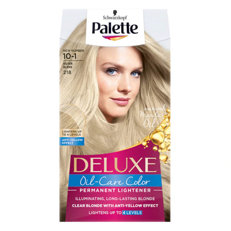 Vopsea de Par Permanenta PALETTE Deluxe 218, Blond Argintiu, 135 ml