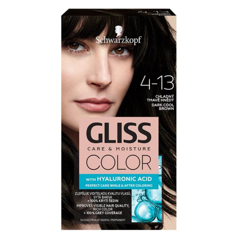 Vopsea Par Permanenta GLISS Color, 4-13, Saten Inchis Rece, 143 ml