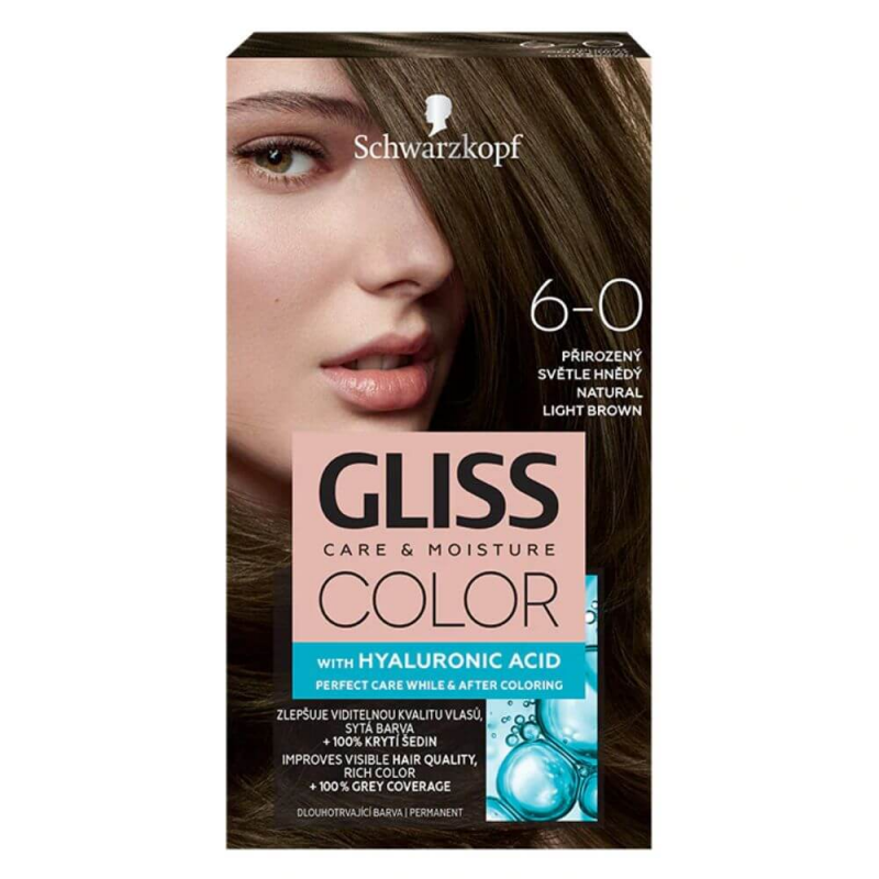 Vopsea Par Permanenta GLISS Color, 6-0, Saten Deschis Natural, 143 ml