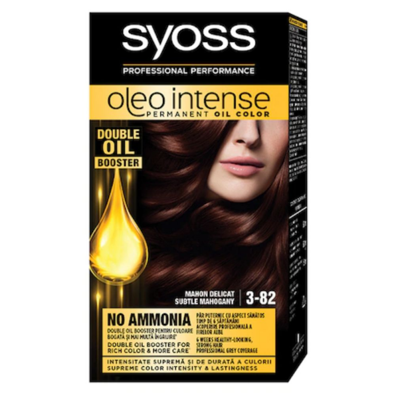 Vopsea de Par Permanenta, Fara Amoniac, SYOSS Oleo Intense, 3-82 Nuanta Mahon Delicat, 115 ml