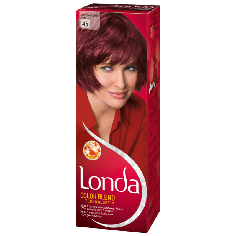 Vopsea de Par Permanenta Londa Color Blend 45, Rosu Granat, 110 ml