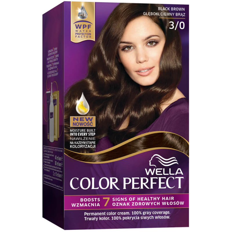 Vopsea de Par Permanenta Wella Color Perfect 3/0, Saten Inchis, 140 ml, Cu Amoniac