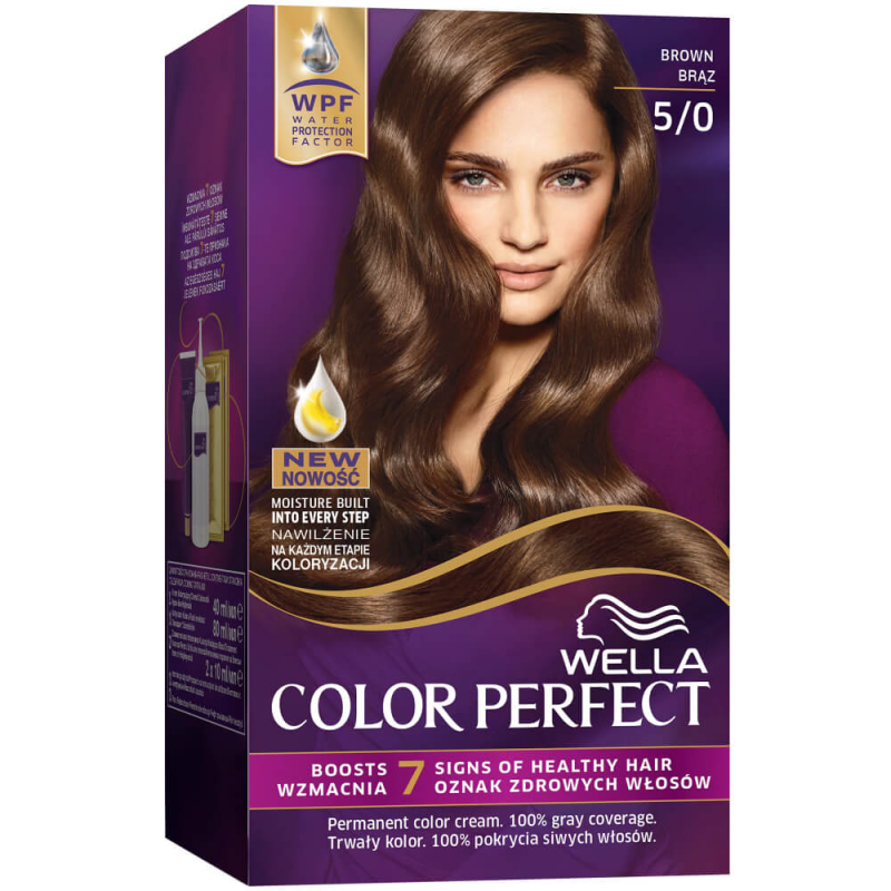 Vopsea de Par Permanenta Wella Color Perfect 5/0, Saten, 140 ml