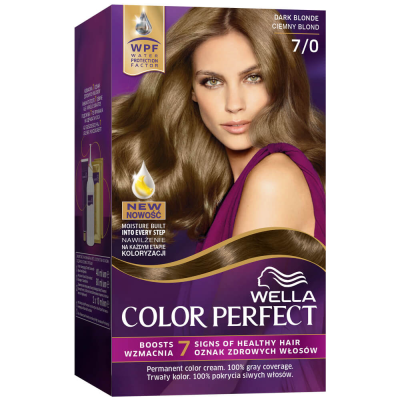 Vopsea de Par Permanenta Wella Color Perfect 7/0, Blond Inchis, 140 ml, Cu Amoniac